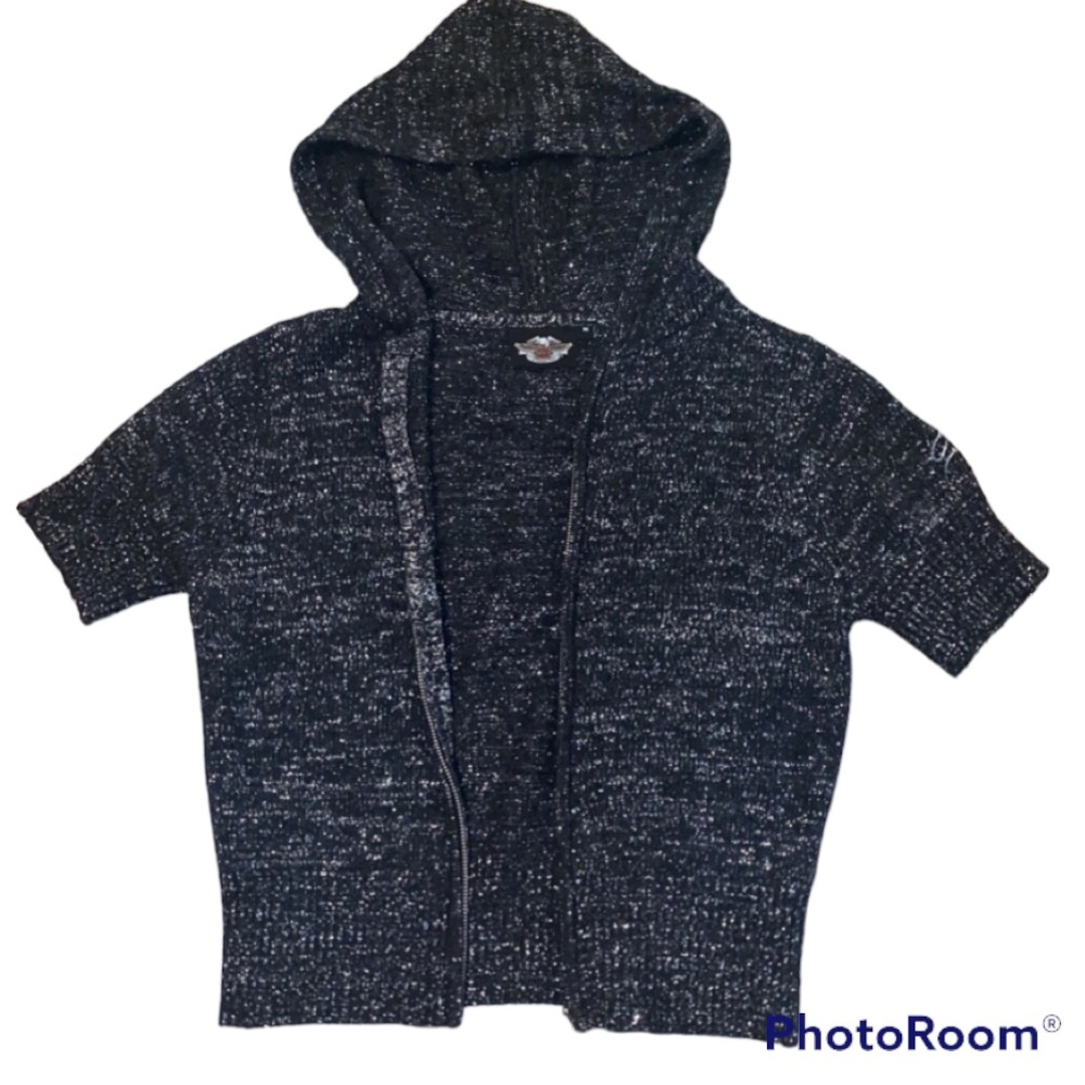 Harley-Davidson Short Sleeve  Zip Up Sparkle Hoodie